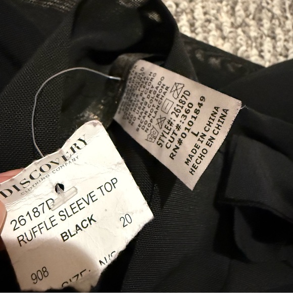 MESH RUFFLE SLEEVE TOP - Picture 3 of 6